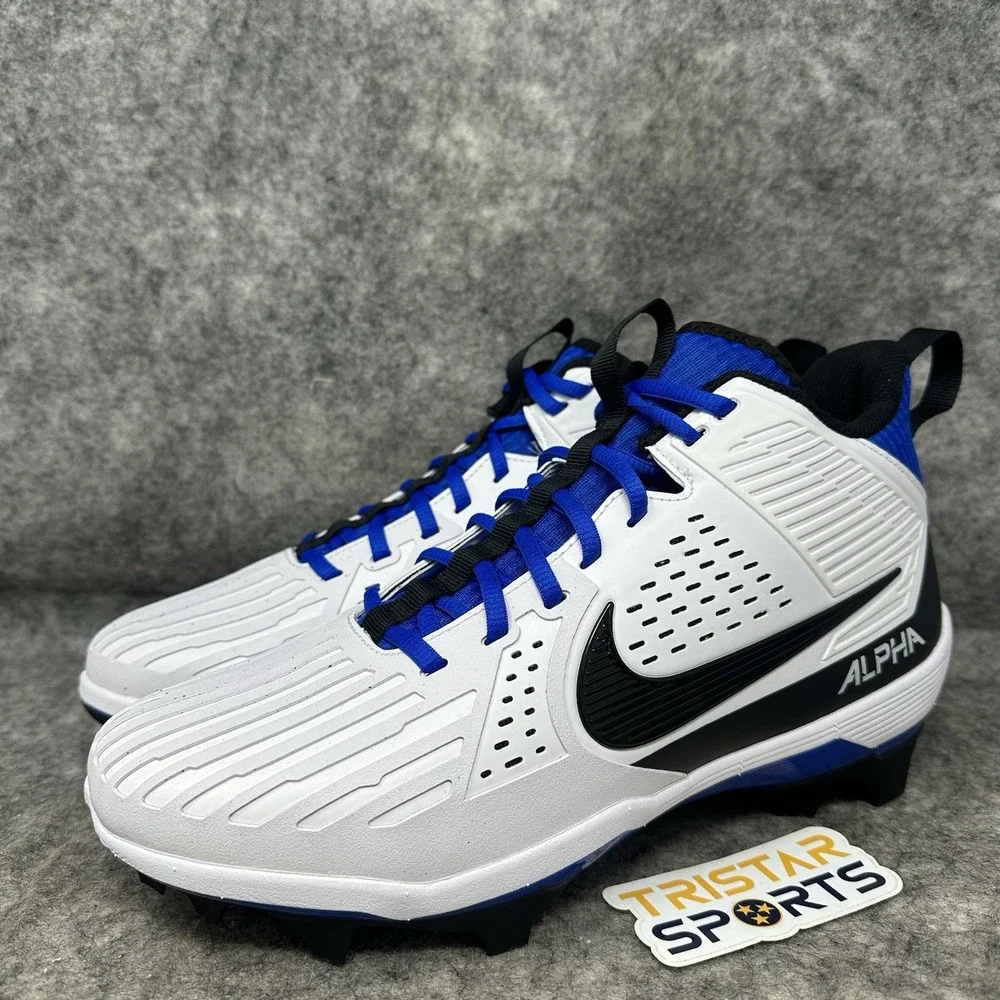 Nike Alpha Menace Strong Football Cleats Mens 11 White Royal Blue II5139-101